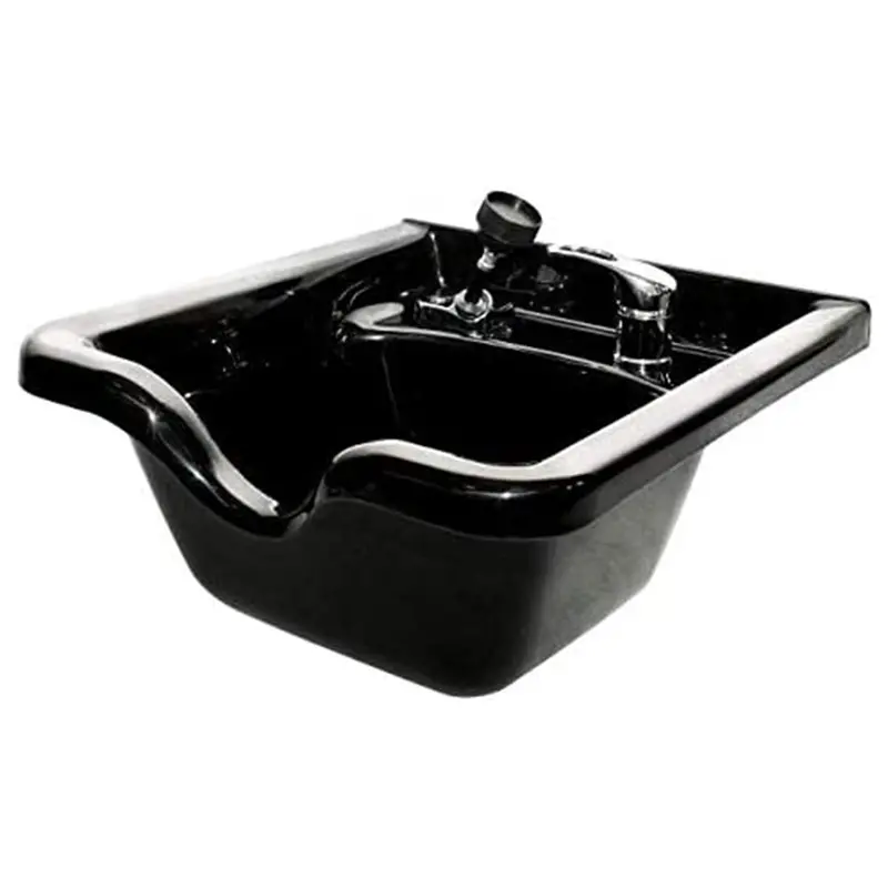 Puresana Chromium Square Professional Shampoo Bowl & Mounting Fixture Set – Matte Black 1