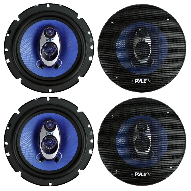 Pyle Pl63Bl 6.5-Inch 720W 3-Way Car Speakers – Blue Coaxial Audio Set 1