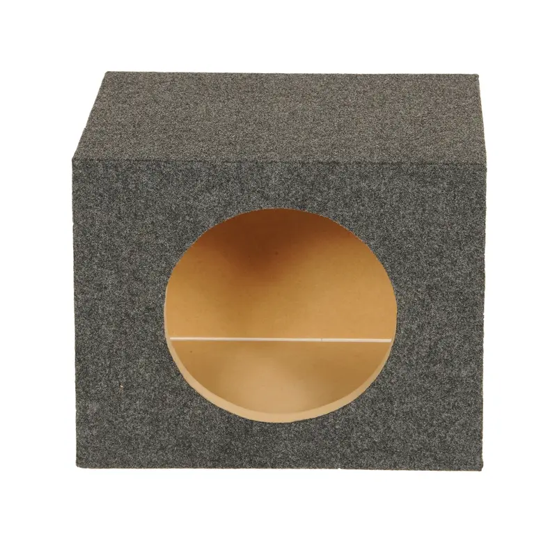 Qpower 10-Inch Sealed Vehicle Subwoofer Enclosure – Heavy-Duty Gray Woofer Box 1