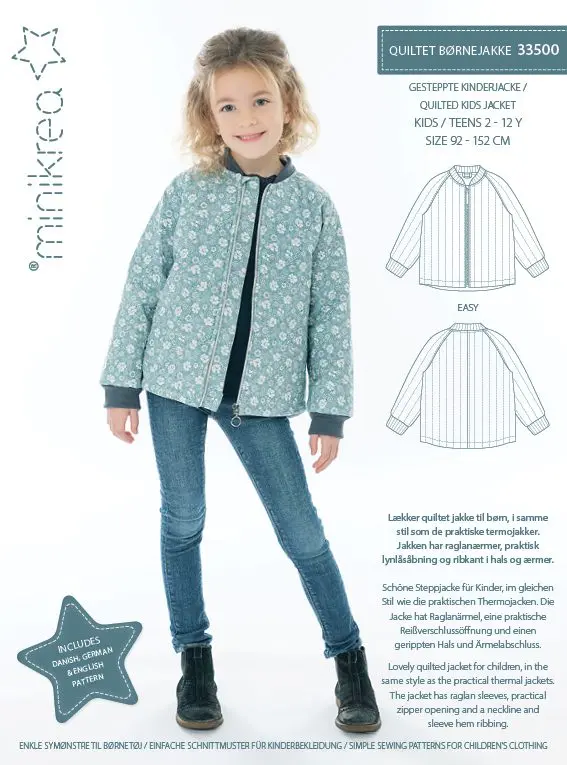 Quilted Jacket Pattern For Children Aged 2–12 Years By Minikrea (Pdf Download) 1