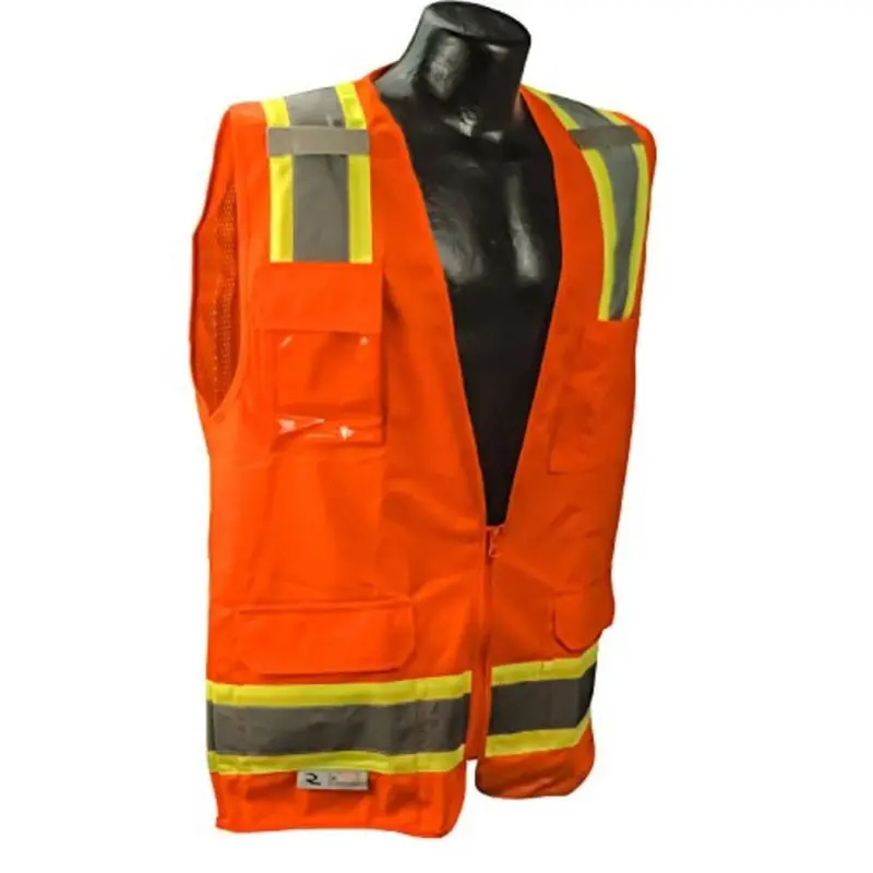 Radians Sv6O3X Two-Tone Class 2 Surveyor Vest – Orange, 3X-Large, Ansi-Compliant Visibility 1