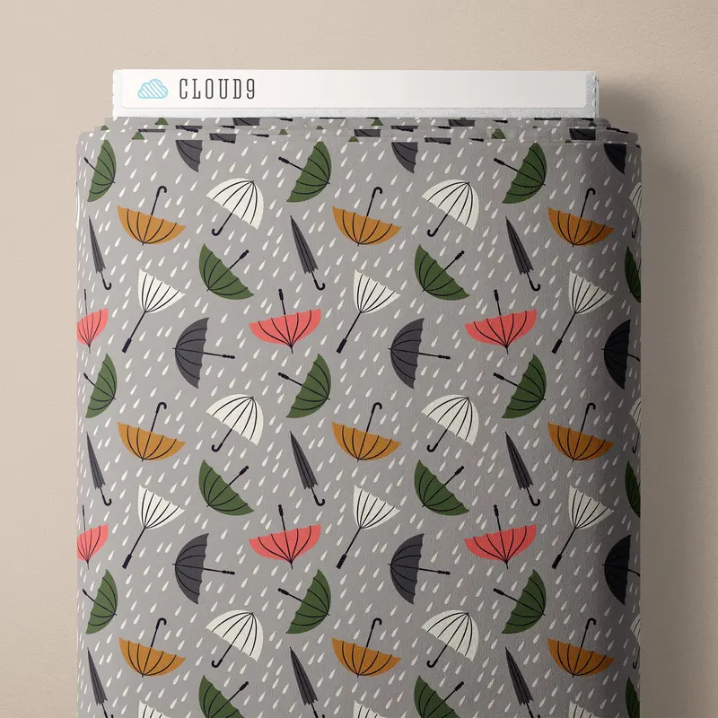 Rainy Day Print Poplin Fabric – Ann Gardner For Cloud 9 1