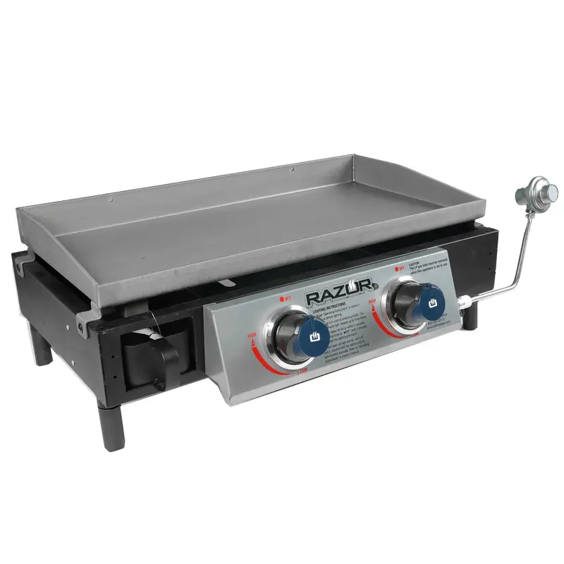 Razor Griddle 25" Portable 2-Burner Lp Propane Grill – Stainless Steel Frame (Open-Box) 1