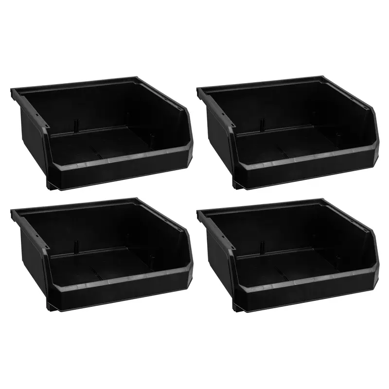 Readyspace Extra-Large Stackable Storage Bins – Black, 4-Pack, High-Capacity Organizers 1