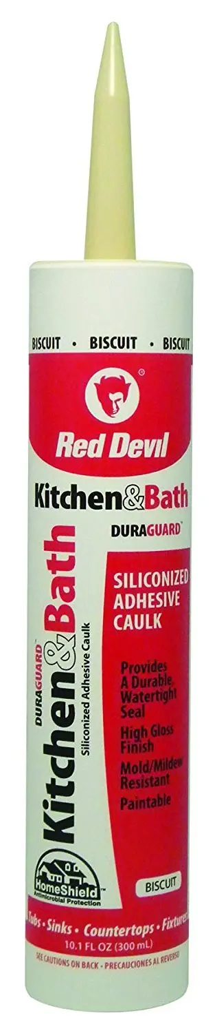Red Devil 040620 Duraguard Kitchen & Bath Siliconized Acrylic Caulk – 10.1 Oz, Beige 1