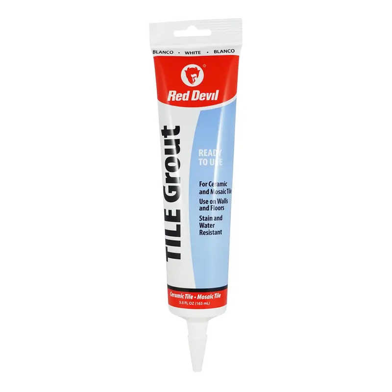 Red Devil 0425 Pre-Mixed Tile Grout – 5.5 Oz Squeeze Tube In White For Quick Repairs 1