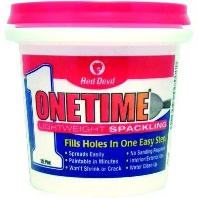 Red Devil 0542 Onetime Lightweight Spackling Paste – 8 Oz (1/2 Pint), White 1