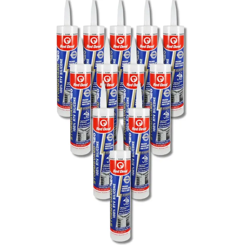 Red Devil 0787 Stormguard 920 Rtv Silicone Sealant — Clear, Waterproof, 10.1 Oz Tube (12-Pack) 1