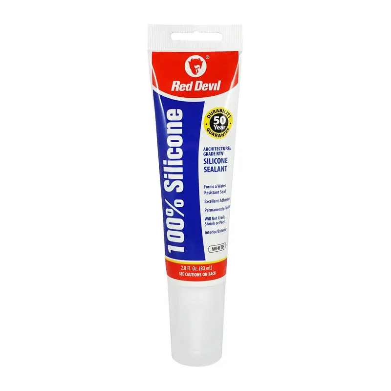 Red Devil 0810 Mini Silicone Sealant Tube – 2.8 Oz White, Architectural Grade, Single-Pack 1