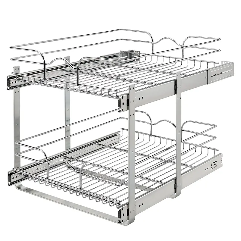 Rev-A-Shelf 18" X 22" Two-Tier Pull-Out Basket Organizer For Kitchen Or Bathroom Cabinets 1