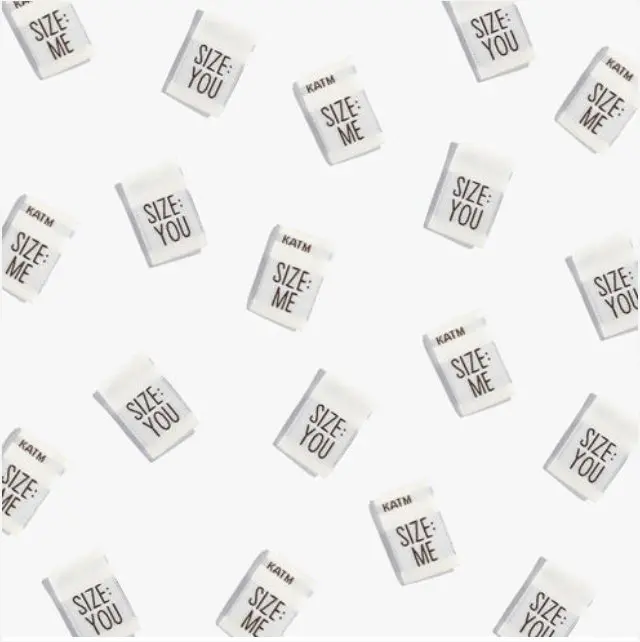 Reversible "Size: Me/You" Woven Label Set – Kylie And The Machine 1