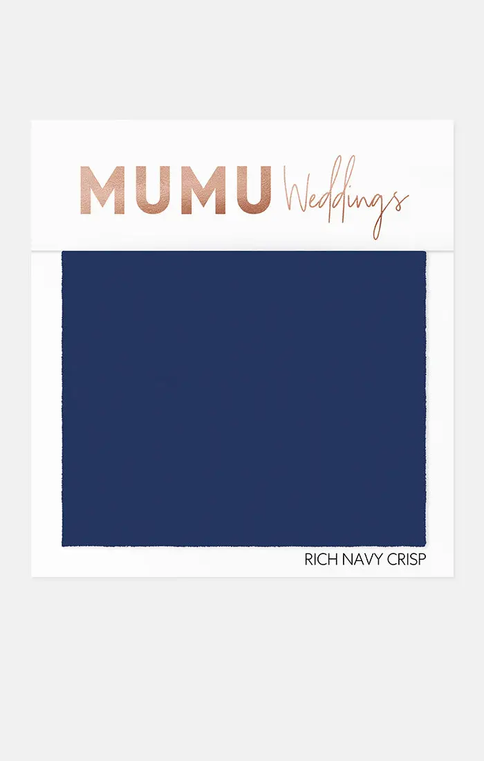 Rich Navy Crisp Fabric Swatch For Bridesmaids 1
