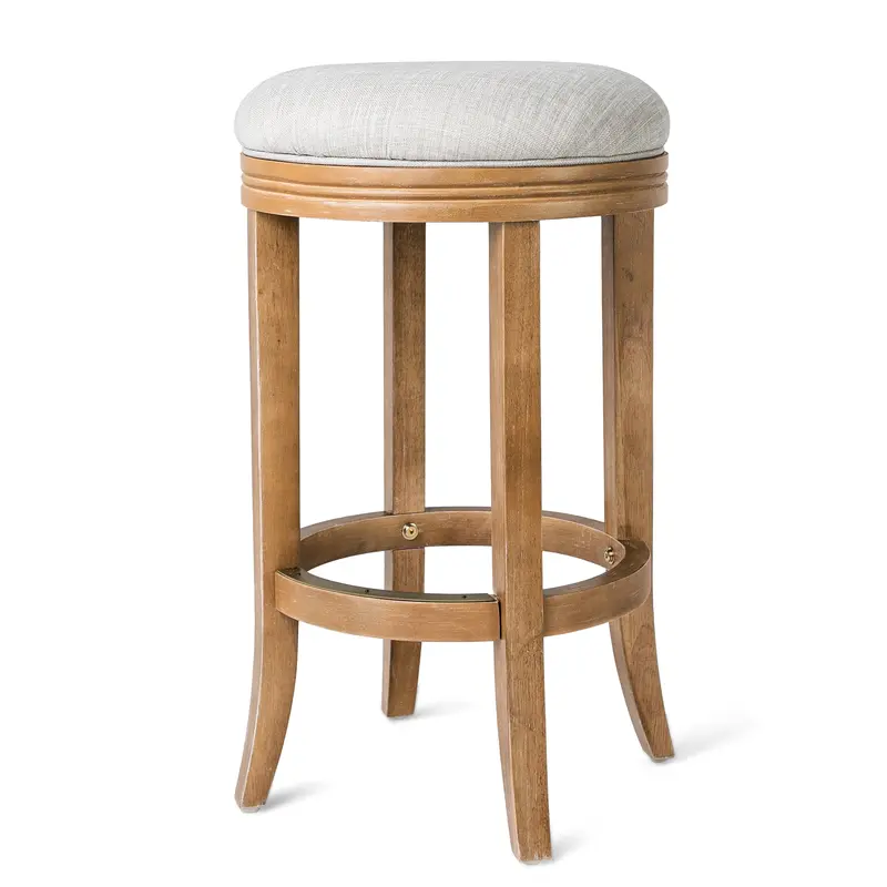 Round Backless Swivel Counter Stool – 26" Height, Weathered Oak, 4-Pack (Pre-Owned) 1