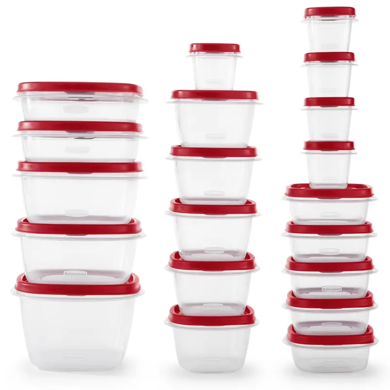 Rubbermaid Microwave-Safe Food Storage Set – 40-Piece Red Collection With Vented Lids 1