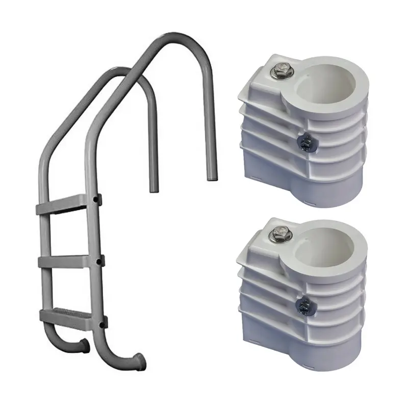Saftron 3-Step Polymer Pool Ladder With Dual Anchor Socket Mounting Kit 1