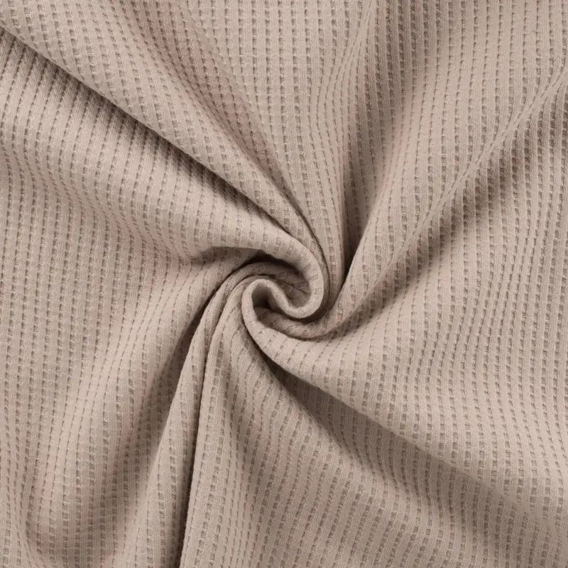 Sand-Tone Cotton Waffle Tricot – European Import 1