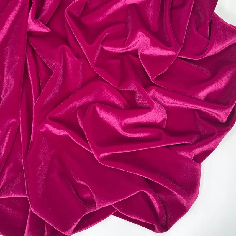 Sangria Stretch Velvet Fabric 1
