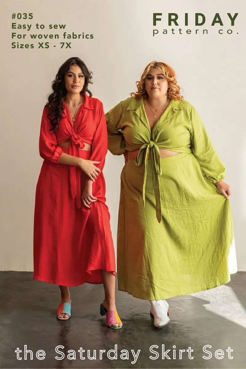 Saturday Skirt Set Pattern – Coordinated Pdf Design By Friday Pattern Company 1