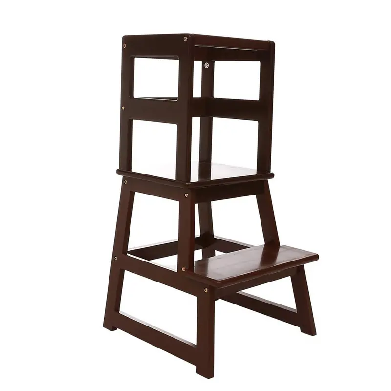 Sdadi Kids Step Stool With Safety Rail – Espresso Finish, 150 Lb Capacity (Open Box) 1