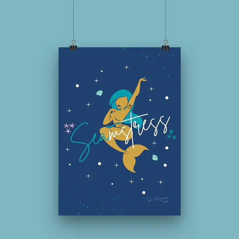 "Seamstress" A4 Professional Sewing Art Print By Sew Anonymous 1
