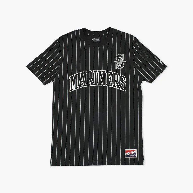 Seattle Mariners Black & White Pinstripe Premium T-Shirt – Classic Baseball Style 1