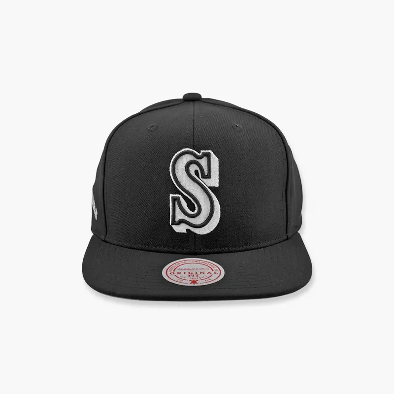 Seattle Mariners Cooperstown Black-And-White Snapback 1