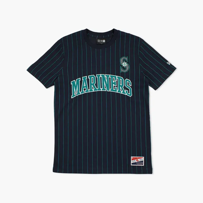 Seattle Mariners Navy Pinstripe Premium T-Shirt – Traditional Team Colorway 1
