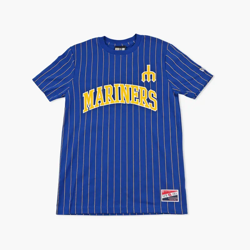 Seattle Mariners Royal Trident Pinstripe Premium Tee 1