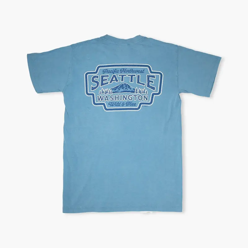 Seattle Rainier Brand Ice Blue Logo T-Shirt 1