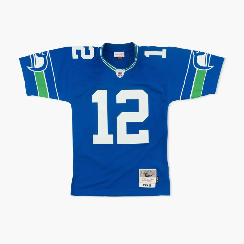 Seattle Seahawks Blue 12Th Man Throwback Jersey – Retro Design 1