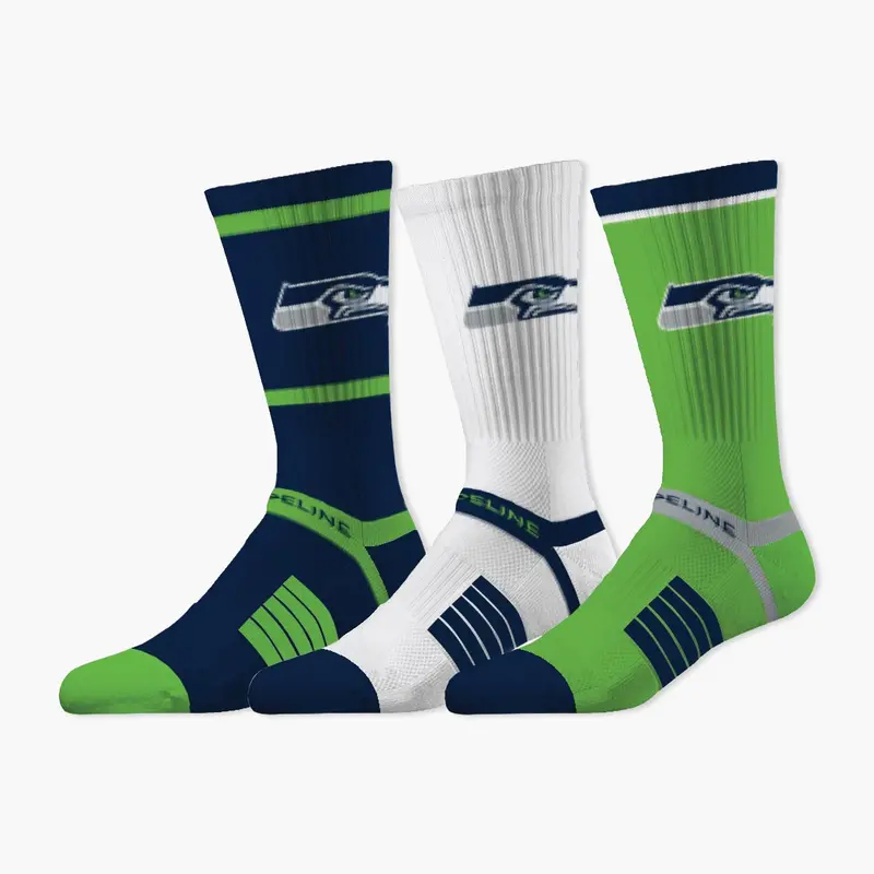 Seattle Seahawks Strideline Premium Knit Sock Set – 3-Pack 1