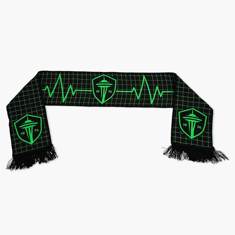 Seattle Sounders Neon Rally Scarf – Blackout Design 1