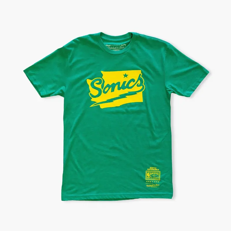 Seattle Supersonics Washington State Shape Graphic T-Shirt 1