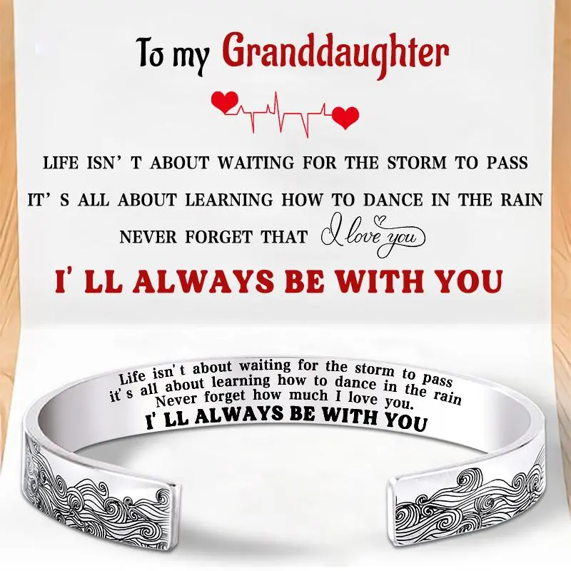 Sentimental Wave Cuff Bracelet For Granddaughter 1