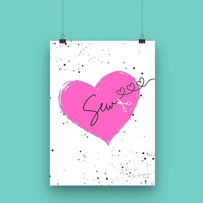 "Sew" Minimalist A4 Sewing Art Print By Sew Anonymous 1