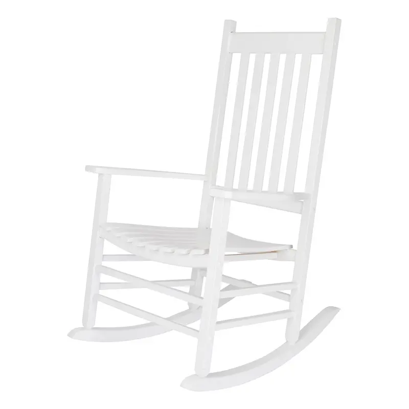 Shine Company Vermont Hardwood Rocking Chair – White Porch Furniture, Open-Box 1