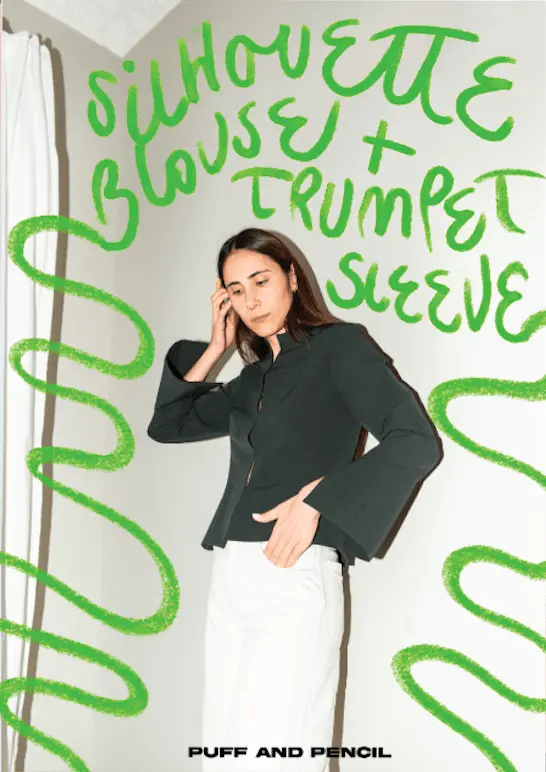 Silhouette Blouse With Trumpet Sleeves – Printed Sewing Pattern By Puff And Pencil 1