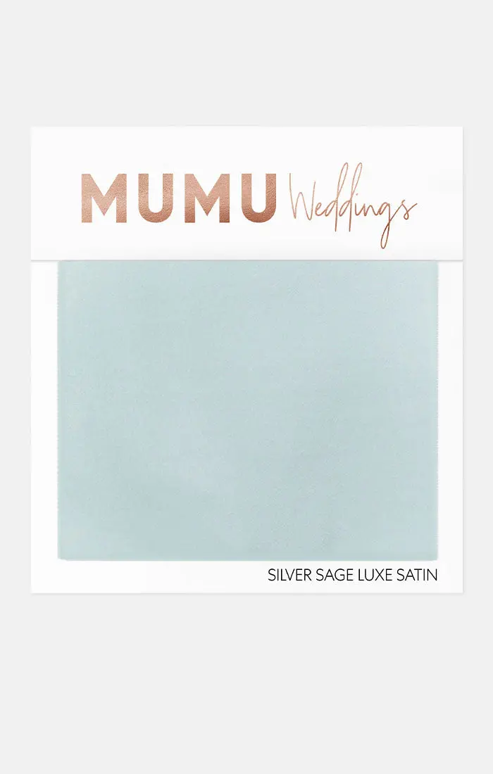Silver Sage Luxe Satin Bridesmaid Fabric Sample 1