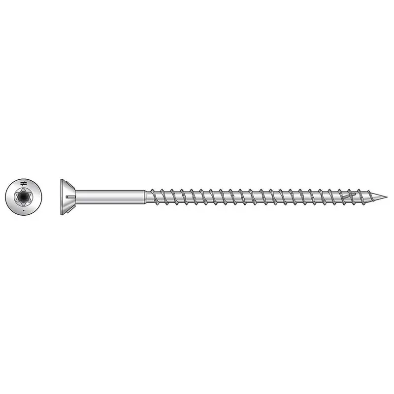 Simpson Strong-Tie S10300Wpb Deck-Drive Stainless Steel Wood Screws – #10 × 3", T-25 Drive, Flat Head (1750-Pack) 1