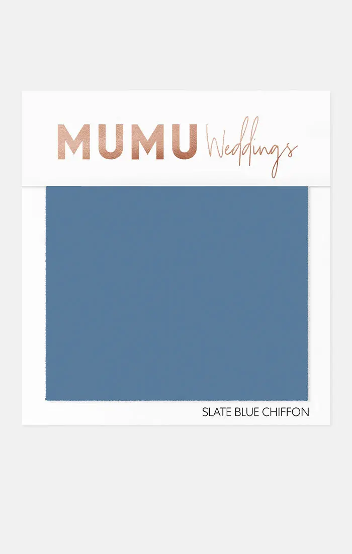 Slate Blue Chiffon Bridesmaid Fabric Swatch 1