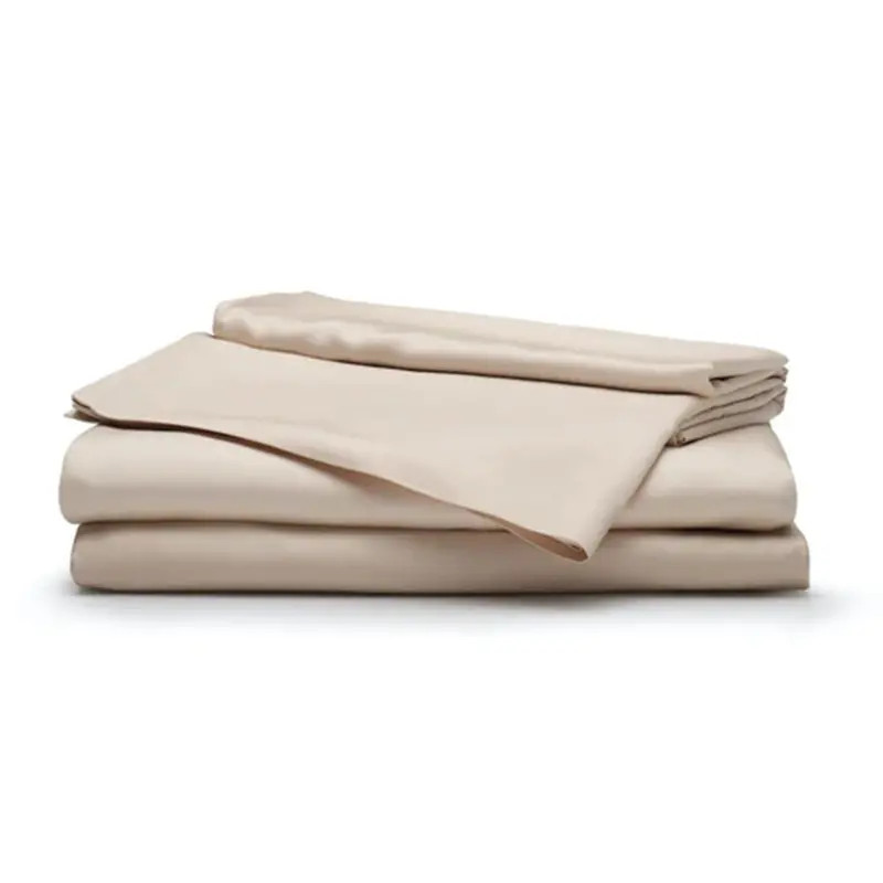 Sleepgram King Bamboo Viscose Sheet Set – 2 Pillowcases, Warm Sand Tone (Refurbished) 1