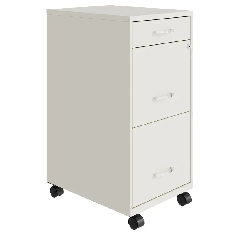 Space Solutions Mobile Office Cabinet – 18-Inch Wide 3-Drawer Rolling Storage Unit (Open Box) 1