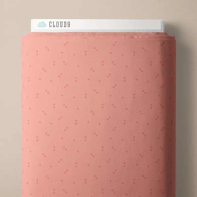 Sprinkles Coral Poplin Fabric – Ann Gardner’S Spring Showers Line 1