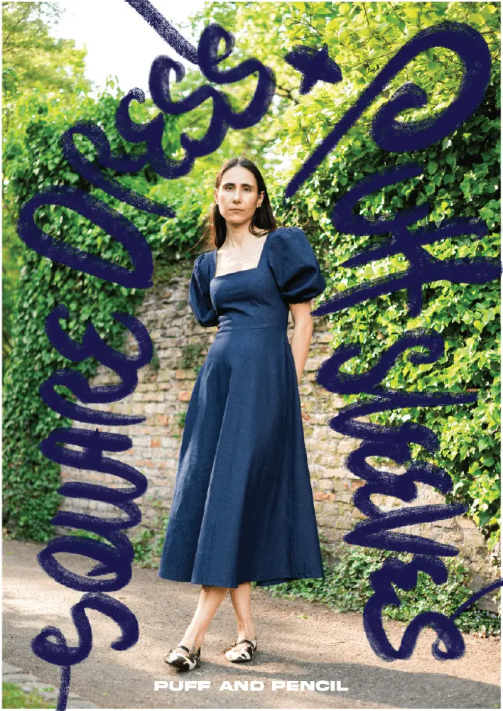 Square Dress With Puff Sleeves – Printed Sewing Pattern By Puff And Pencil 1