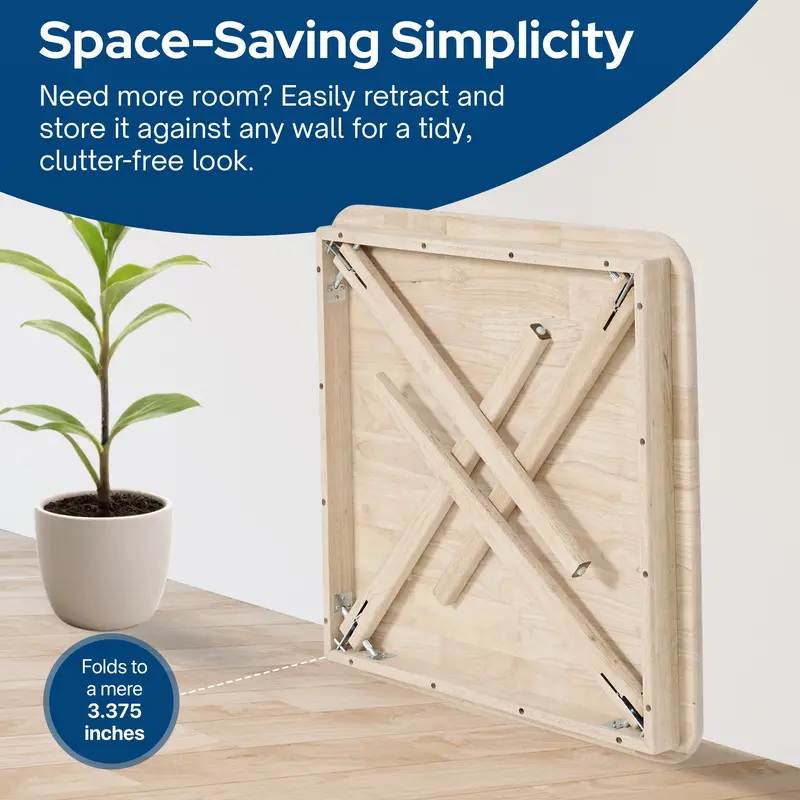 Stakmore Classic Unfinished Solid Wood Folding Card Table – Straight-Edge Wooden Frame 2