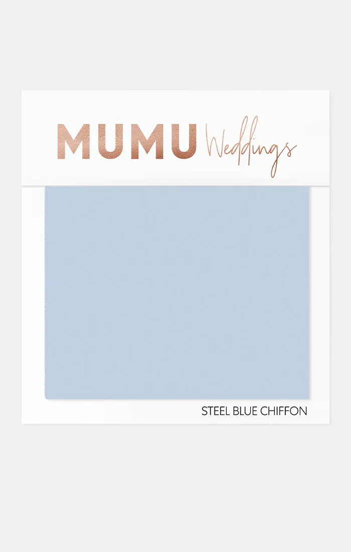 Steel Blue Chiffon Fabric Swatch For Bridesmaids 1