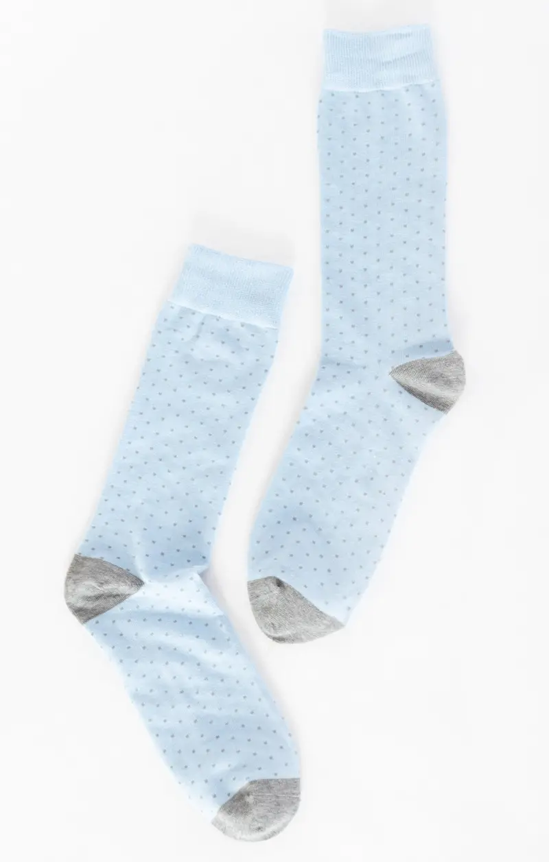 Steel Blue Dotted Owen Dress Sock 1