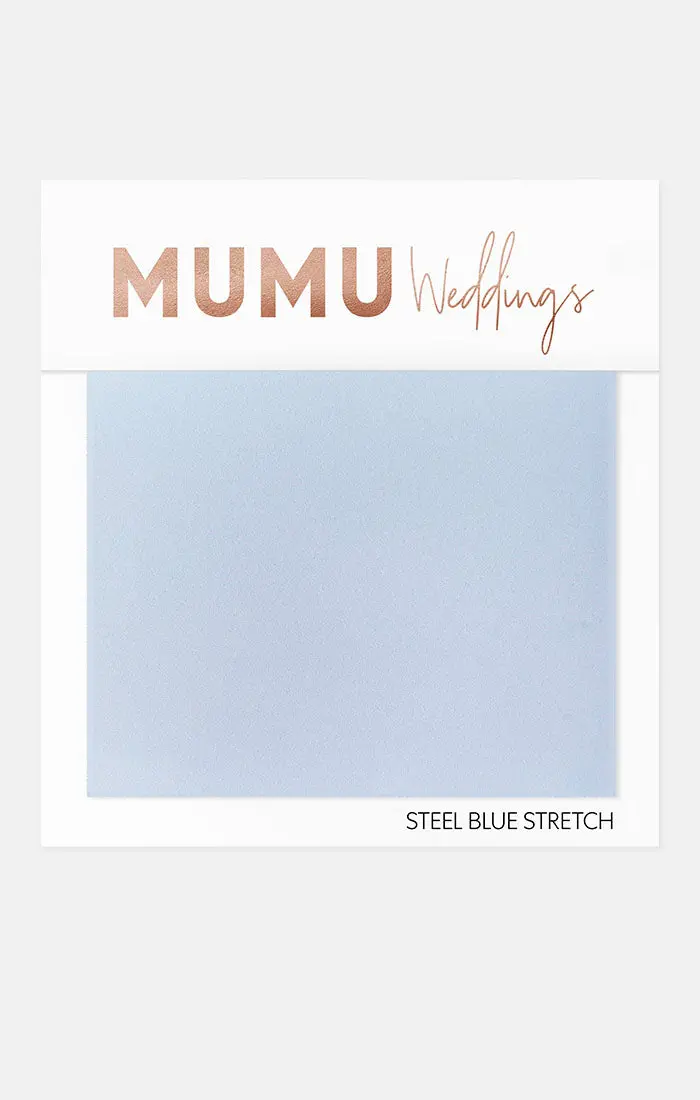 Steel Blue Stretch Fabric Swatch For Bridesmaids 1