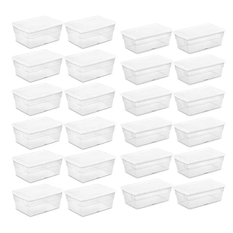 Sterilite Clear Storage Totes – 16-Qt & 6-Qt Sets (12-Pack Each) 1