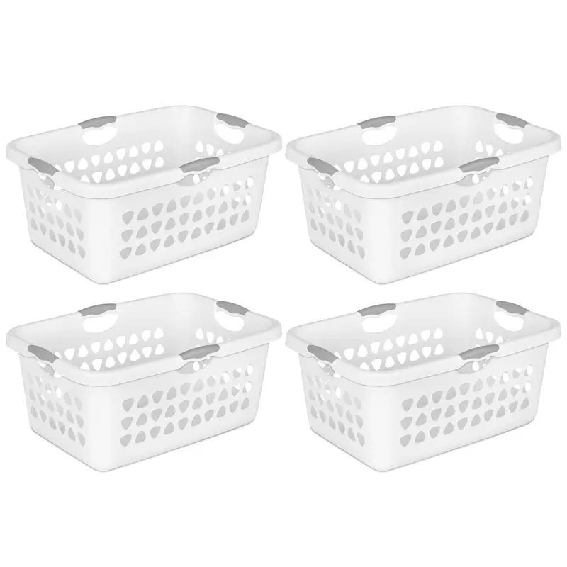 Sterilite Ultra 2-Bushel Laundry Basket – Durable Plastic Hamper With Ergonomic Handles, 4-Pack 1